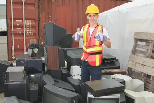 Efficient clearance team removing furniture